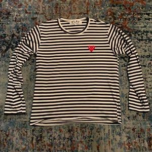Comme Des Garçons black and white striped men’s size M long sleeve shirt